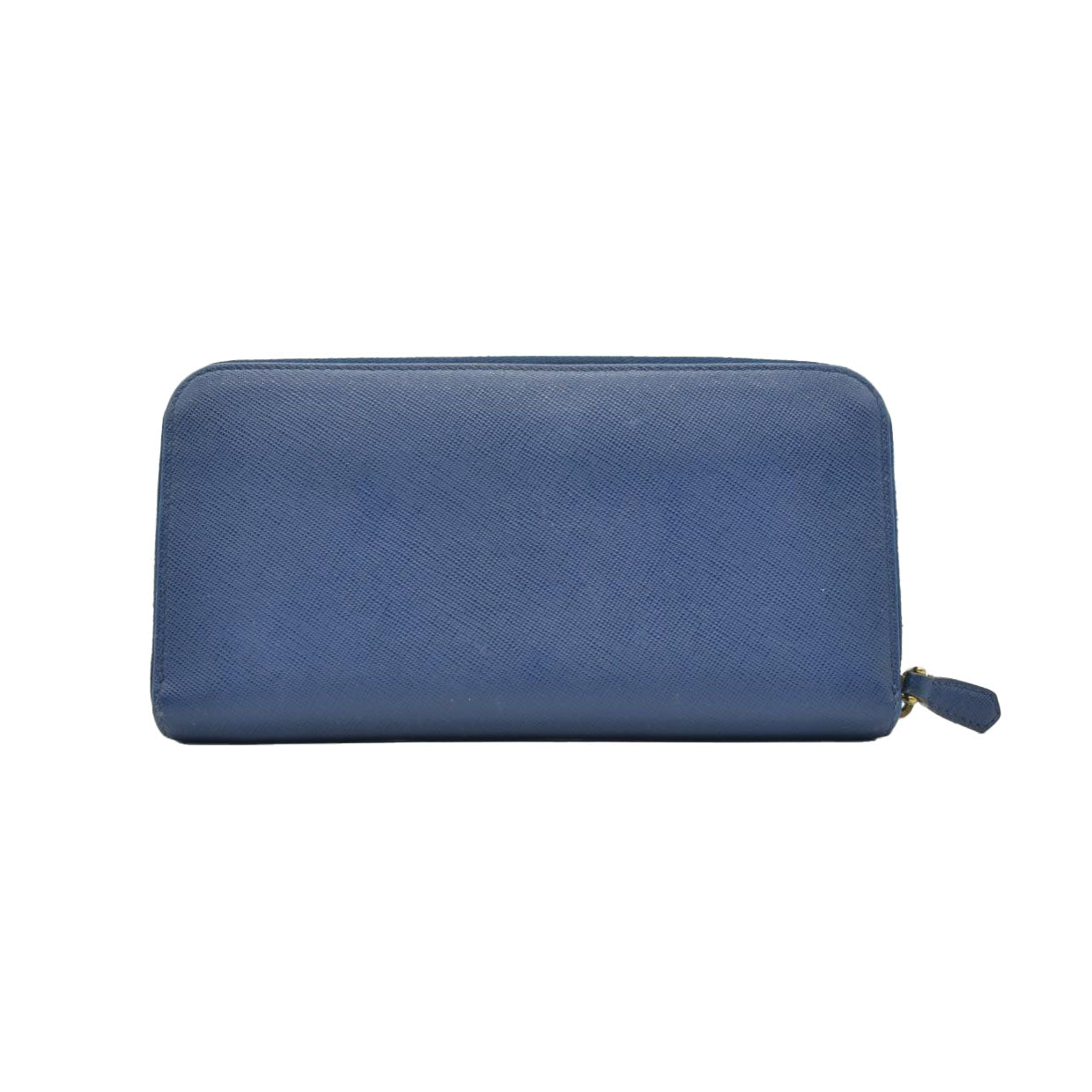 $695 PRADA Saffiano Bow Wallet Blue CONSIGNMENT