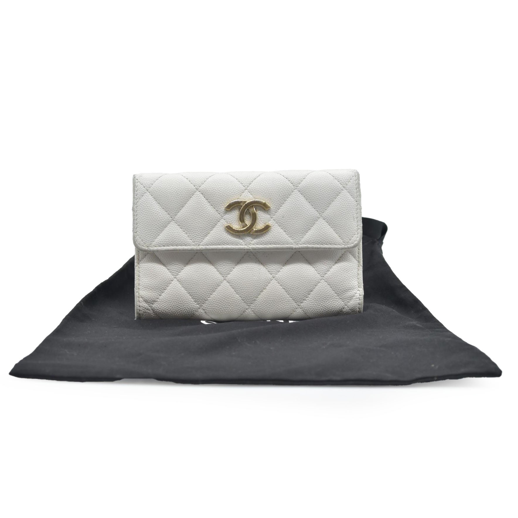 Chanel  Flap Trifold Interlocking CC Logo Wallet