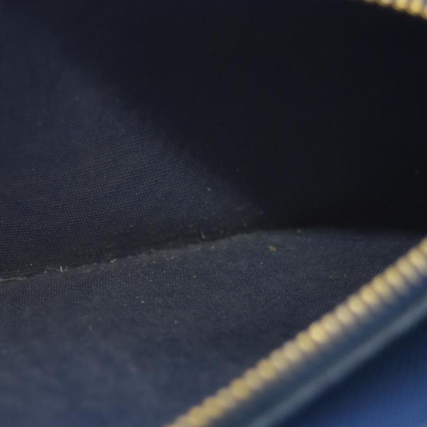 $695 PRADA Saffiano Bow Wallet Blue CONSIGNMENT