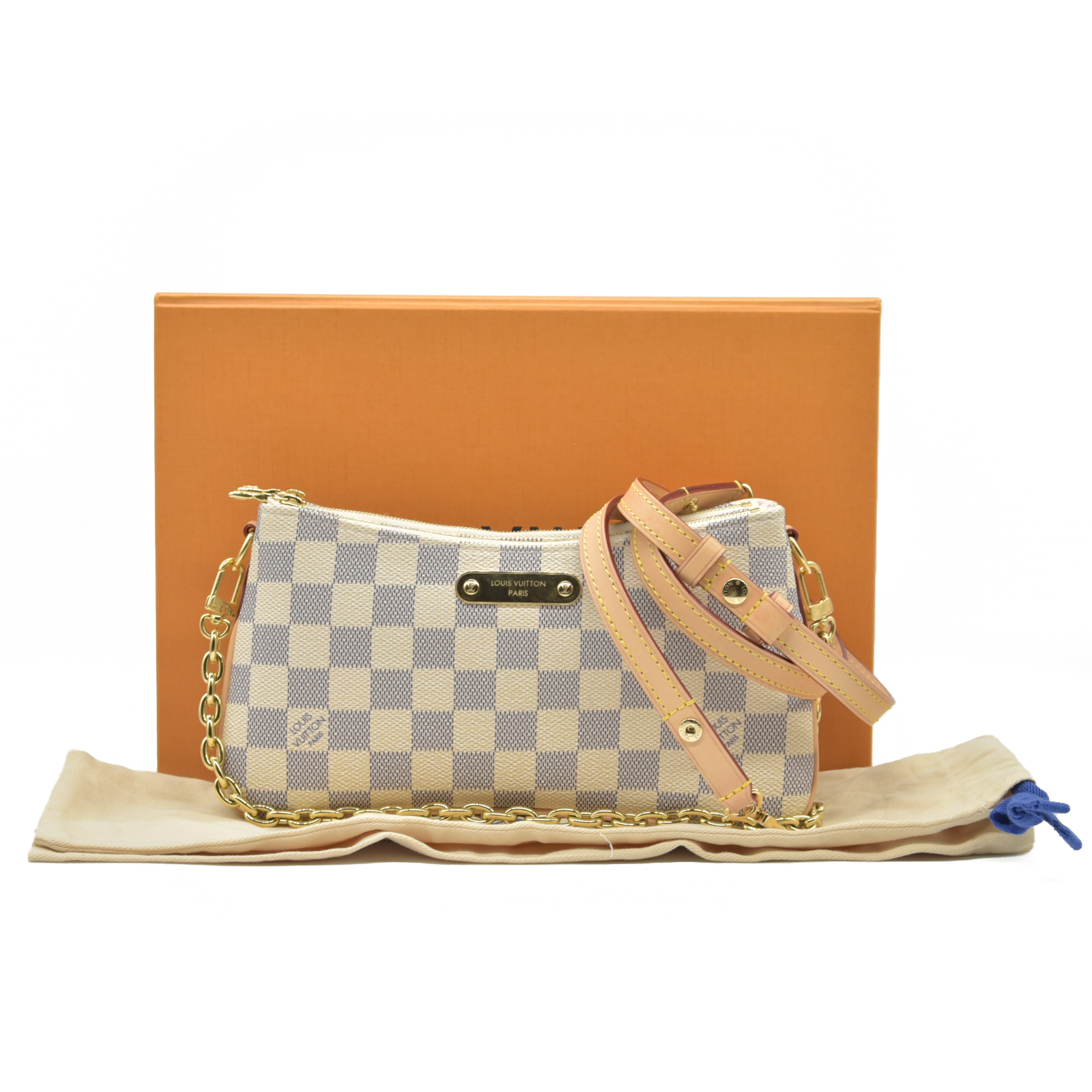 $1890 Louis Vuitton Damier Azur Liv Pochette