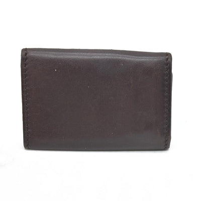 GUCCI Double G Leather 6 Ring Key Case Brown