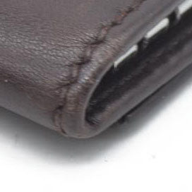 GUCCI Double G Leather 6 Ring Key Case Brown