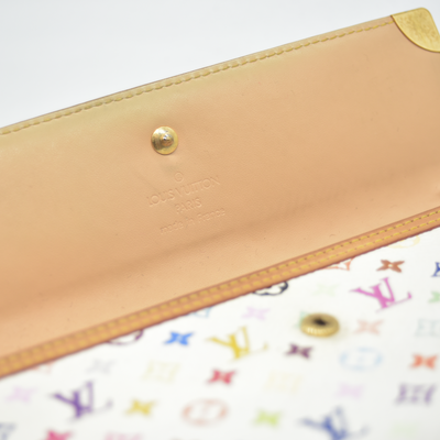 $795 2004 Louis Vuitton White Murakami Multicolor Porte Tresor International Wallet TH0034 CONSIGNMENT