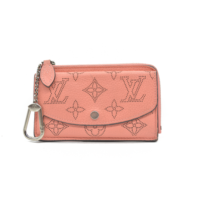 AUCTION $870 Louis Vuitton Mahina Recto Verso Card Holder Coral Leather