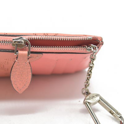 AUCTION $870 Louis Vuitton Mahina Recto Verso Card Holder Coral Leather