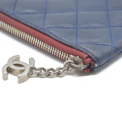 Chanel Long Quilted Charm Wallet CC Navy Blue CONSIGNMENT