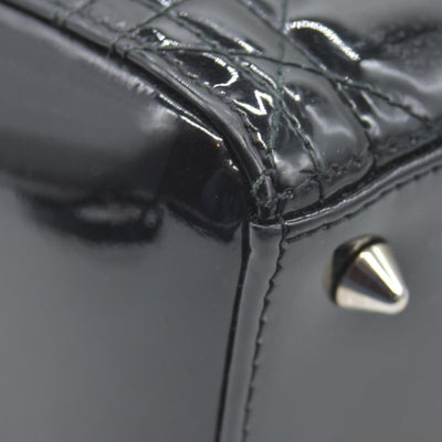$6700 CHRISTIAN DIOR Cannage Medium Lady Dior Black