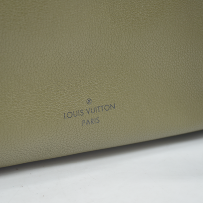$4700 2020 Louis Vuitton Calfskin Monogram On My Side MM Laurier Green Toffee Latte Beige