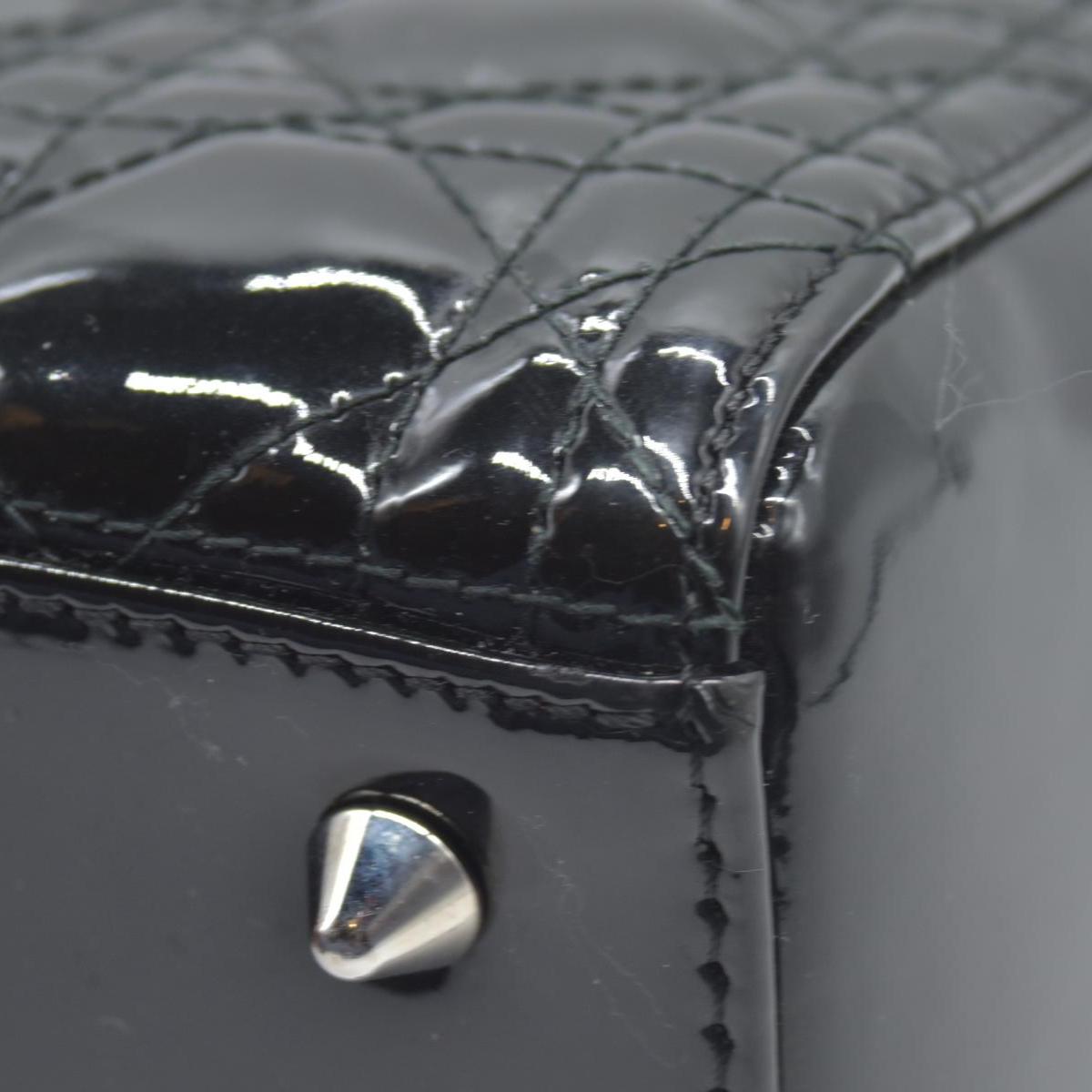 $6700 CHRISTIAN DIOR Cannage Medium Lady Dior Black