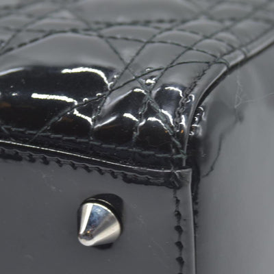 $6700 CHRISTIAN DIOR Cannage Medium Lady Dior Black