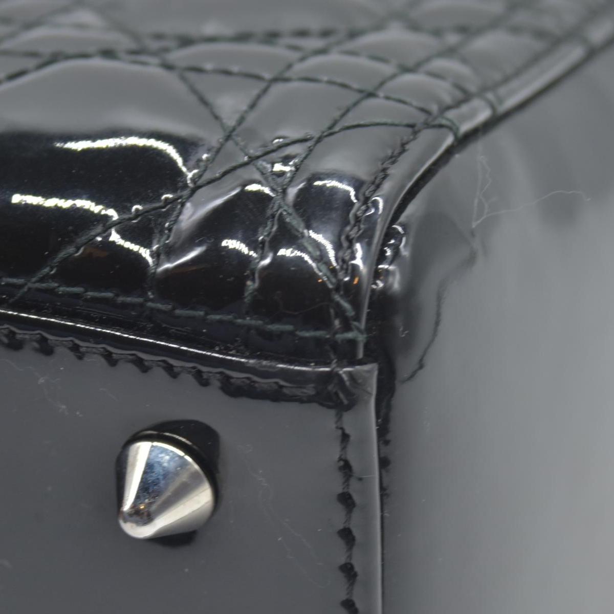 $6700 CHRISTIAN DIOR Cannage Medium Lady Dior Black
