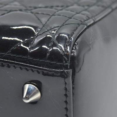 $6700 CHRISTIAN DIOR Cannage Medium Lady Dior Black