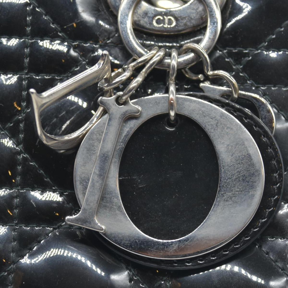 $6700 CHRISTIAN DIOR Cannage Medium Lady Dior Black