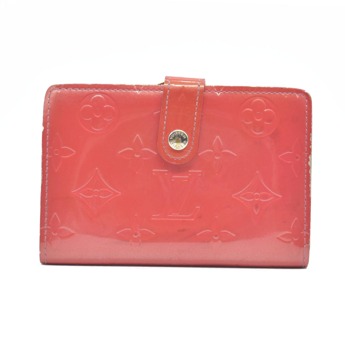 $935 Louis Vuitton Vernis French Purse Wallet Pink Viennois MI1005