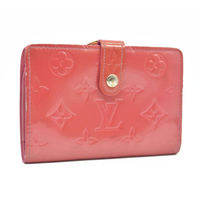 $935 Louis Vuitton Vernis French Purse Wallet Pink Viennois MI1005