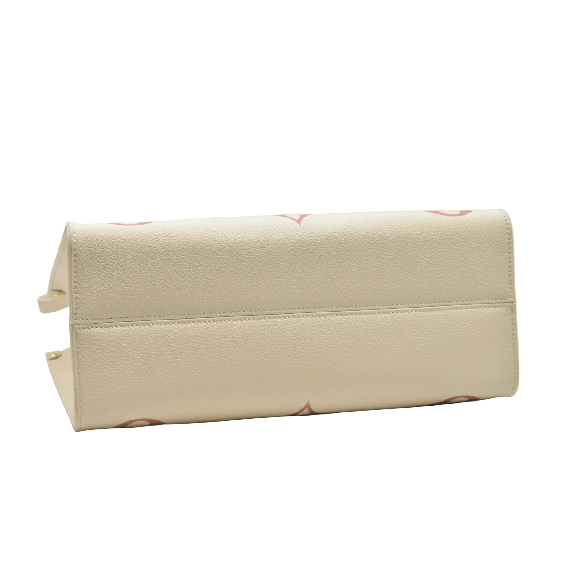 $3500 Louis Vuitton Rose Trianon/Creme Monogram Giant Empreinte Leather Onthego MM Bag