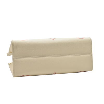 $3500 Louis Vuitton Rose Trianon/Creme Monogram Giant Empreinte Leather Onthego MM Bag