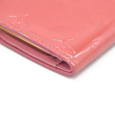 $935 Louis Vuitton Vernis French Purse Wallet Pink Viennois MI1005