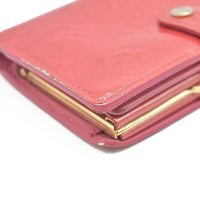 $935 Louis Vuitton Vernis French Purse Wallet Pink Viennois MI1005
