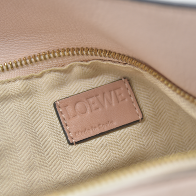 $3850 2017 Loewe Calfskin Suede Small Puzzle Bag Blush