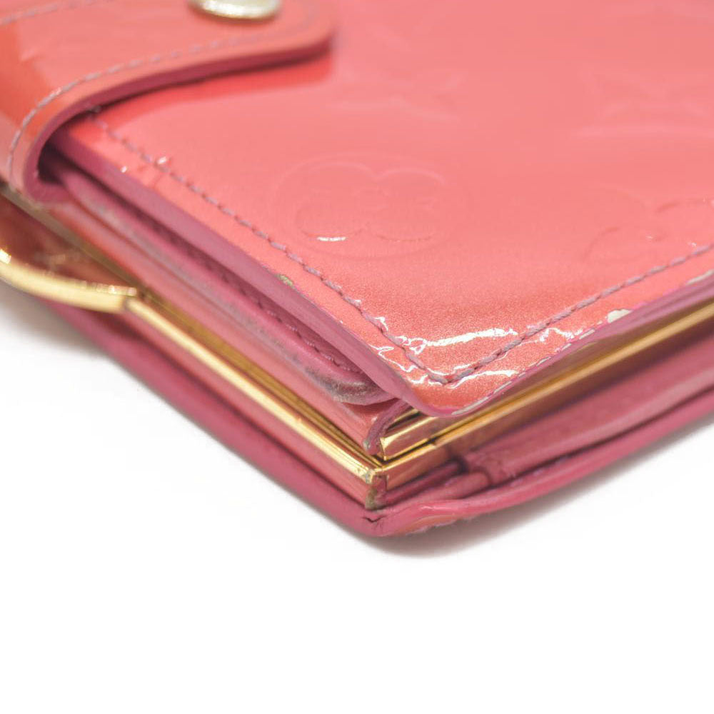 $935 Louis Vuitton Vernis French Purse Wallet Pink Viennois MI1005