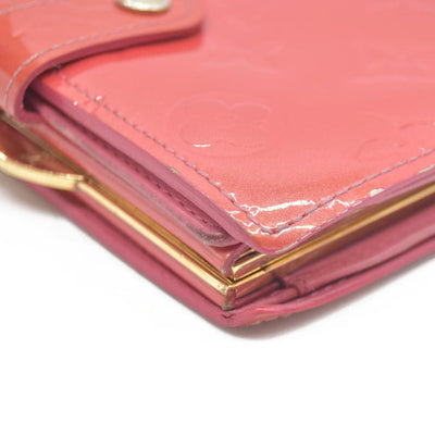 $935 Louis Vuitton Vernis French Purse Wallet Pink Viennois MI1005