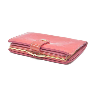 $935 Louis Vuitton Vernis French Purse Wallet Pink Viennois MI1005