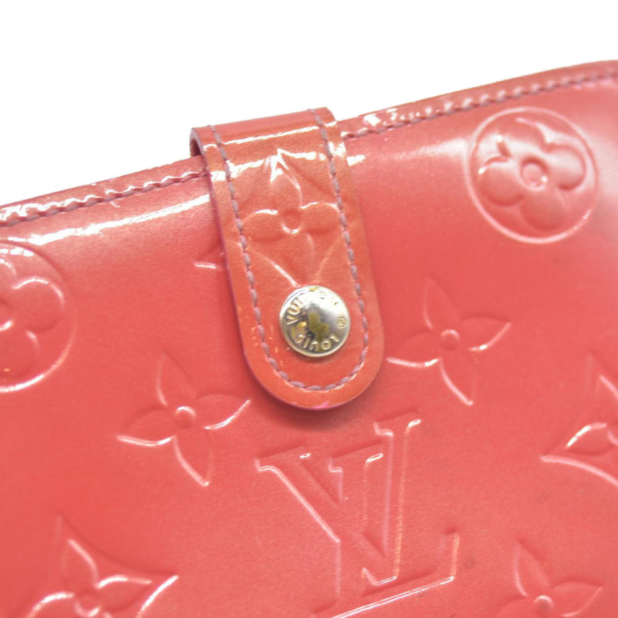 $935 Louis Vuitton Vernis French Purse Wallet Pink Viennois MI1005