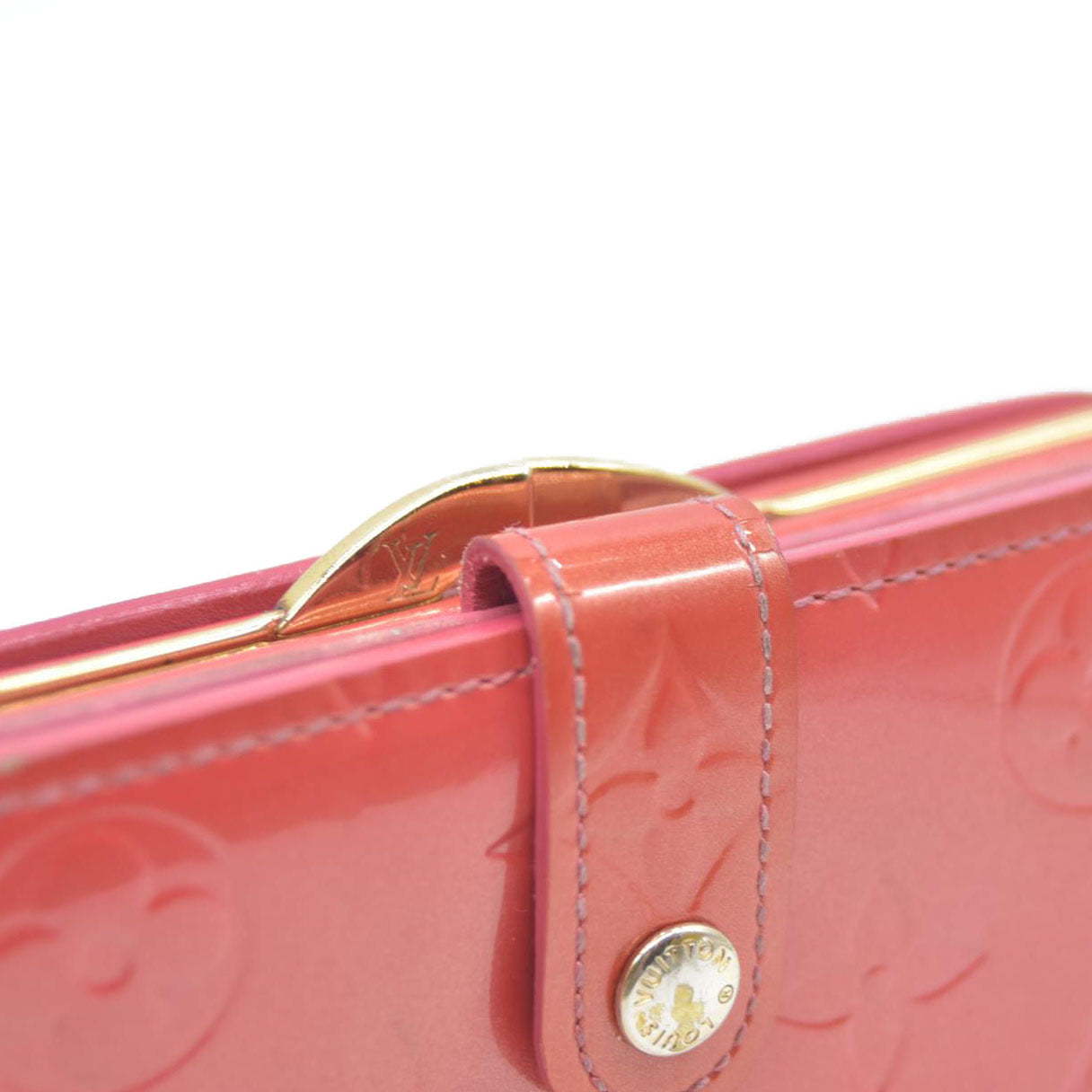 $935 Louis Vuitton Vernis French Purse Wallet Pink Viennois MI1005