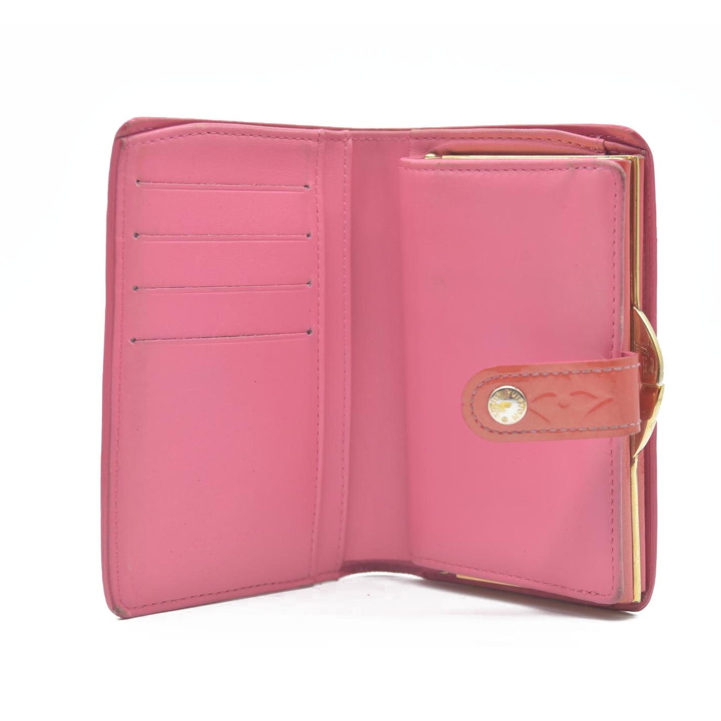 $935 Louis Vuitton Vernis French Purse Wallet Pink Viennois MI1005