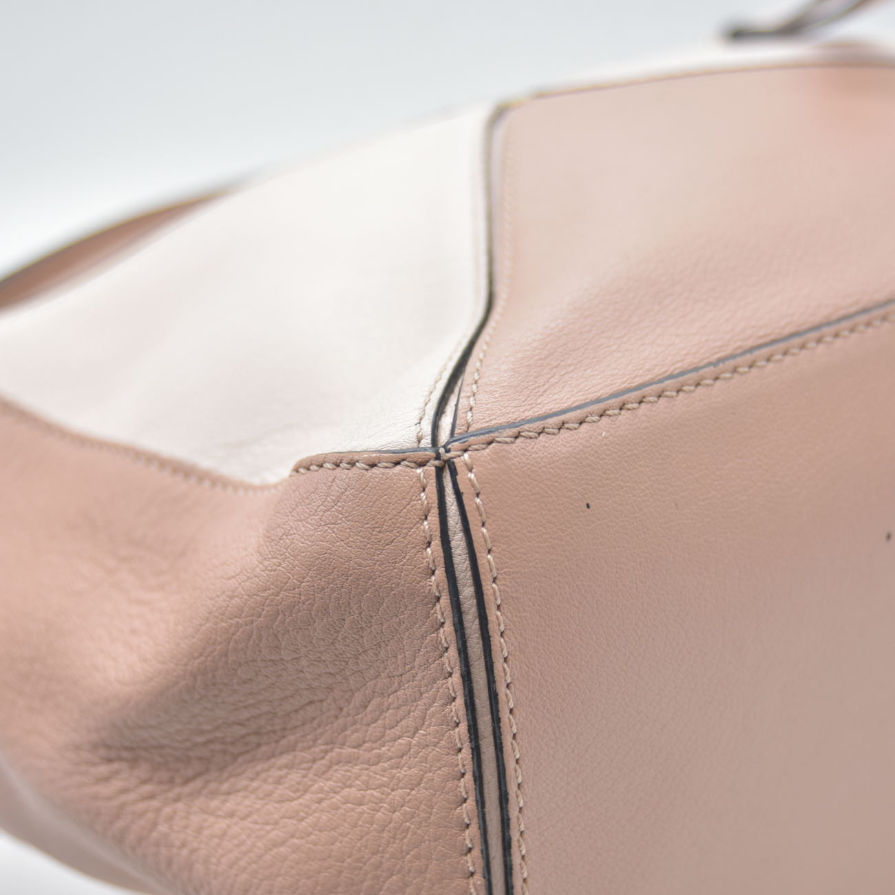 $3850 2017 Loewe Calfskin Suede Small Puzzle Bag Blush
