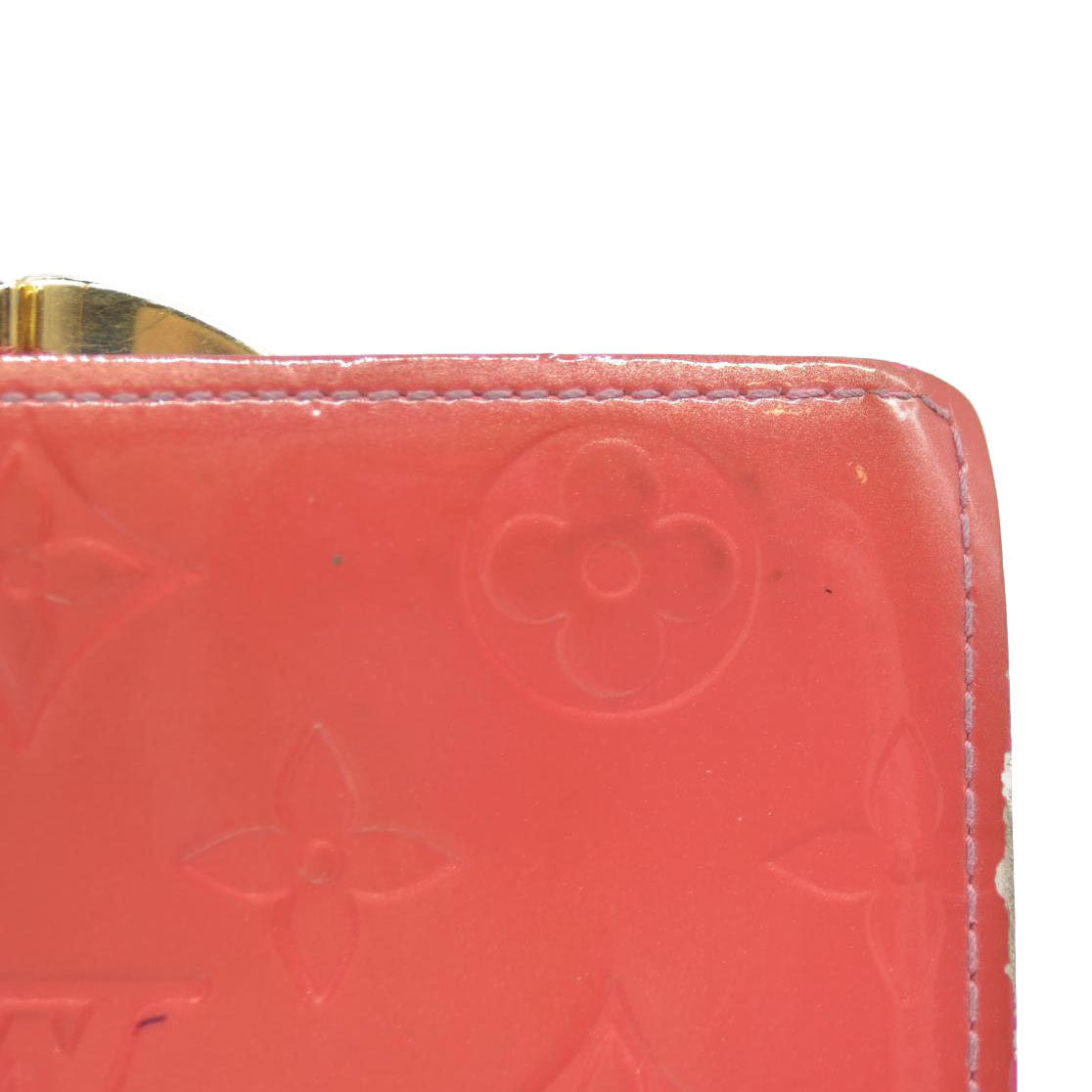 $935 Louis Vuitton Vernis French Purse Wallet Pink Viennois MI1005
