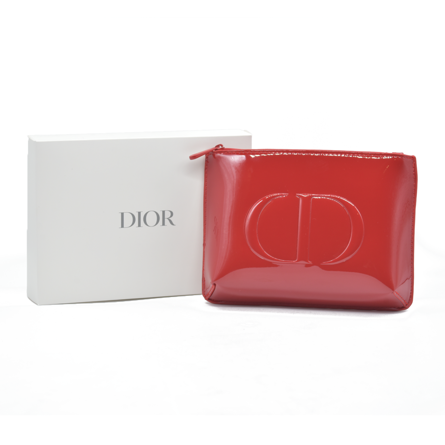 Dior Beauty GWP Red Patent Trousse Pouch – Embossed CD Logo Consignment