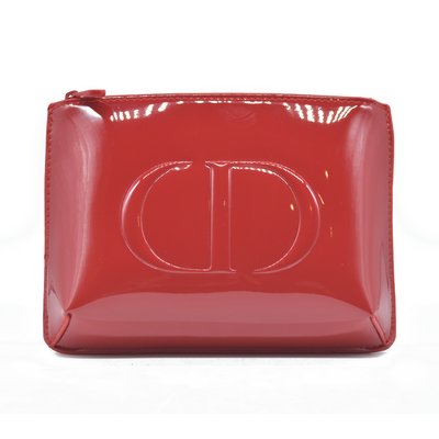 Dior Beauty GWP Red Patent Trousse Pouch – Embossed CD Logo Consignment