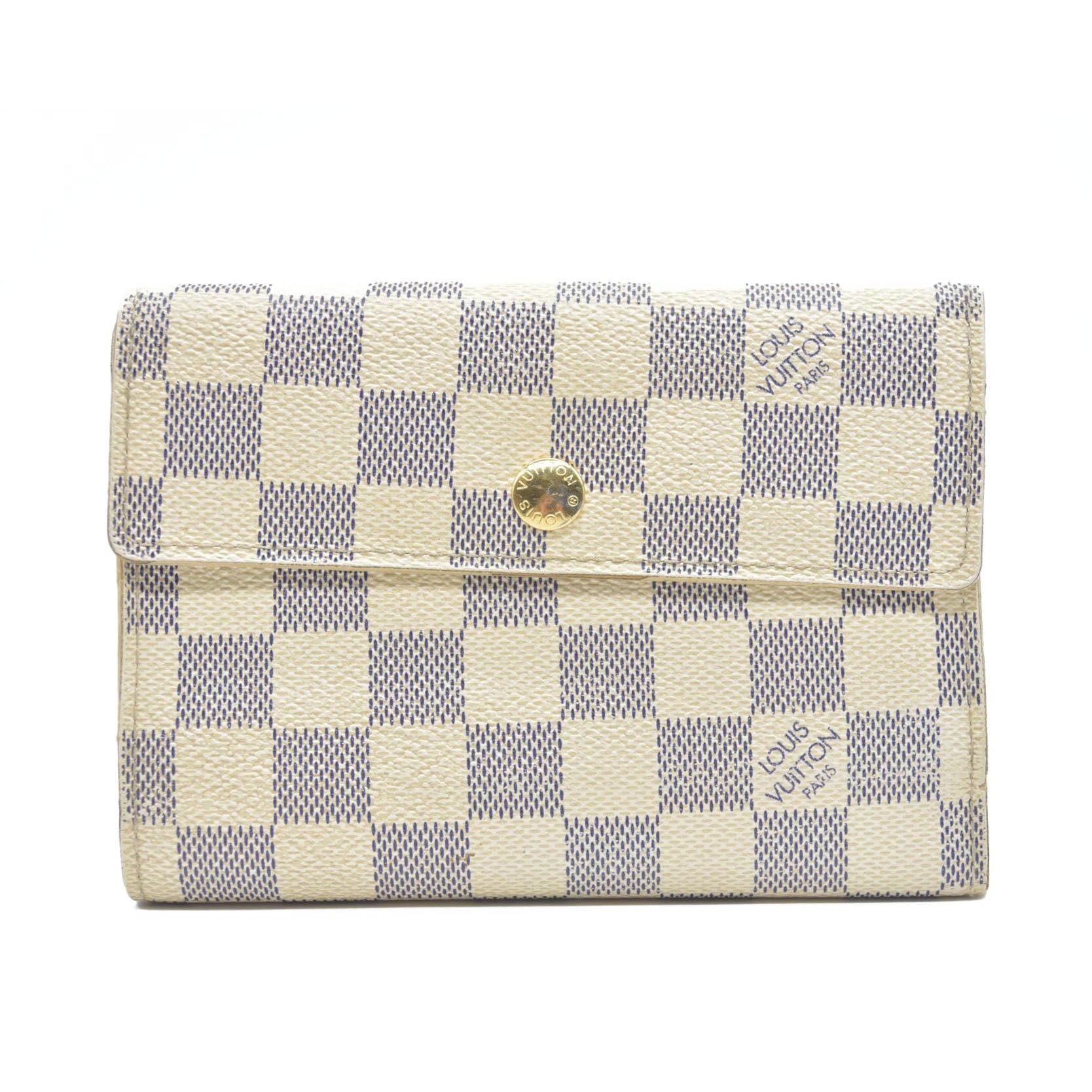 $610 Louis Vuitton Damier Azur Alexandra Trifold Wallet CA3008