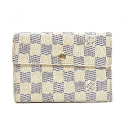 $610 Louis Vuitton Damier Azur Alexandra Trifold Wallet CA3008