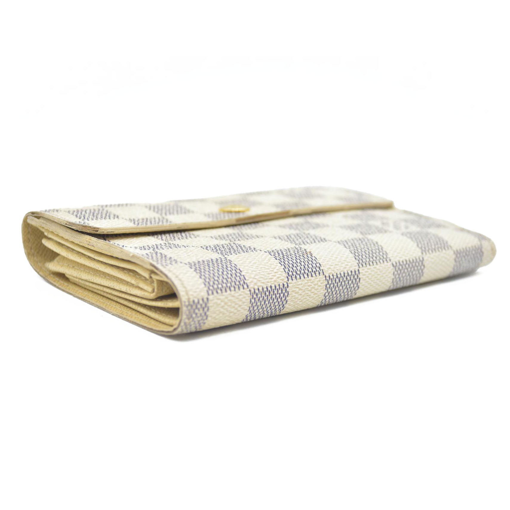 $610 Louis Vuitton Damier Azur Alexandra Trifold Wallet CA3008