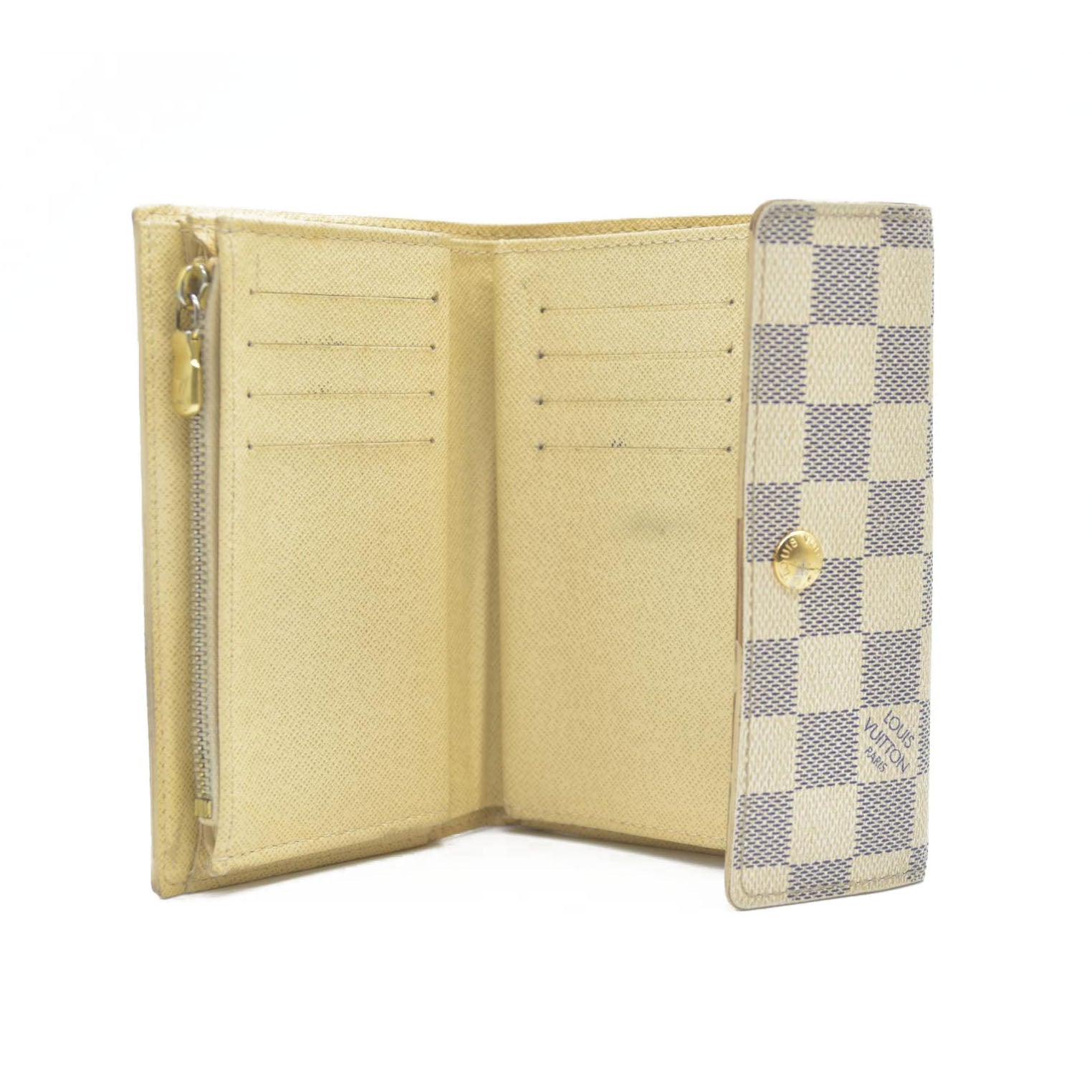 $610 Louis Vuitton Damier Azur Alexandra Trifold Wallet CA3008