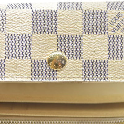 $610 Louis Vuitton Damier Azur Alexandra Trifold Wallet CA3008