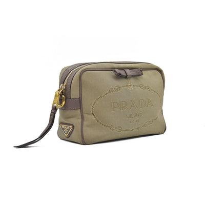 $1650 Prada Jacquard Logo Camera Bag Corda Bruciato