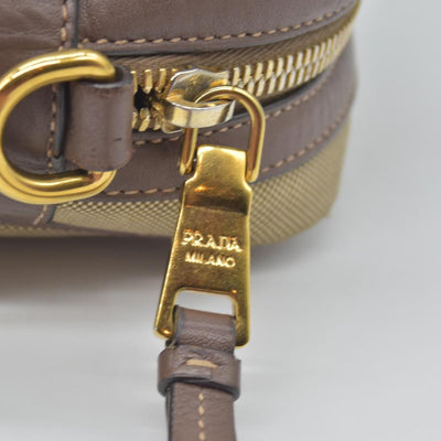 $1650 Prada Jacquard Logo Camera Bag Corda Bruciato