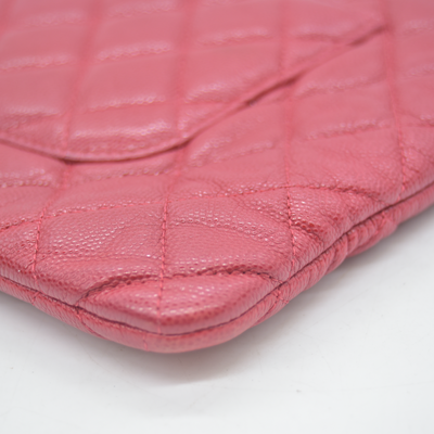 $1425 2019 Chanel Caviar Quilted Medium Cosmetic Case Red 10020303