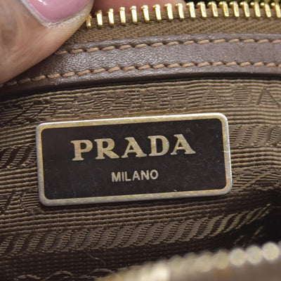 $1650 Prada Jacquard Logo Camera Bag Corda Bruciato