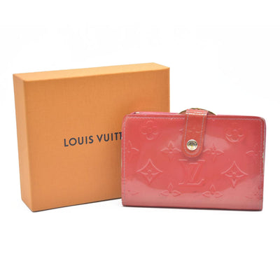 $935 Louis Vuitton Vernis French Purse Wallet Pink Viennois MI1005