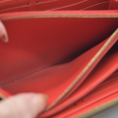 $960 RFID Louis Vuitton Monogram Zippy Wallet Coquelicot
