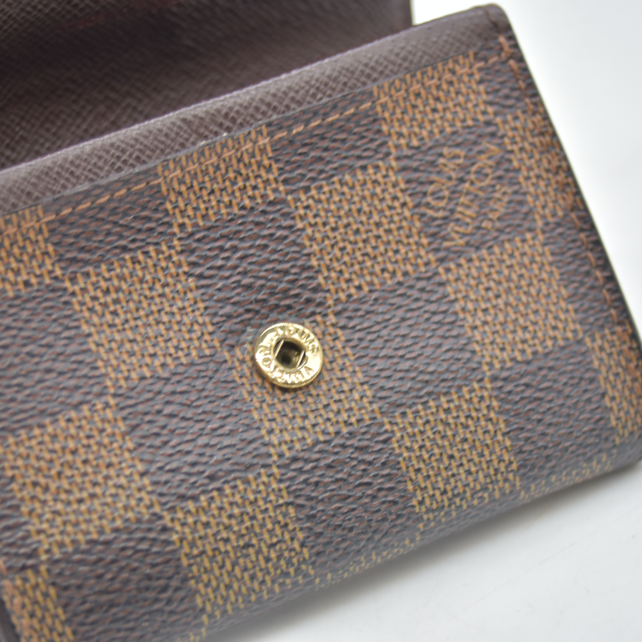 2005 Louis Vuitton Damier Ebene Porte-Monnaie Plat Coin Purse  MI0065