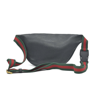 $1290 Gucci Grained Calfskin Small Logo Belt Bag Black