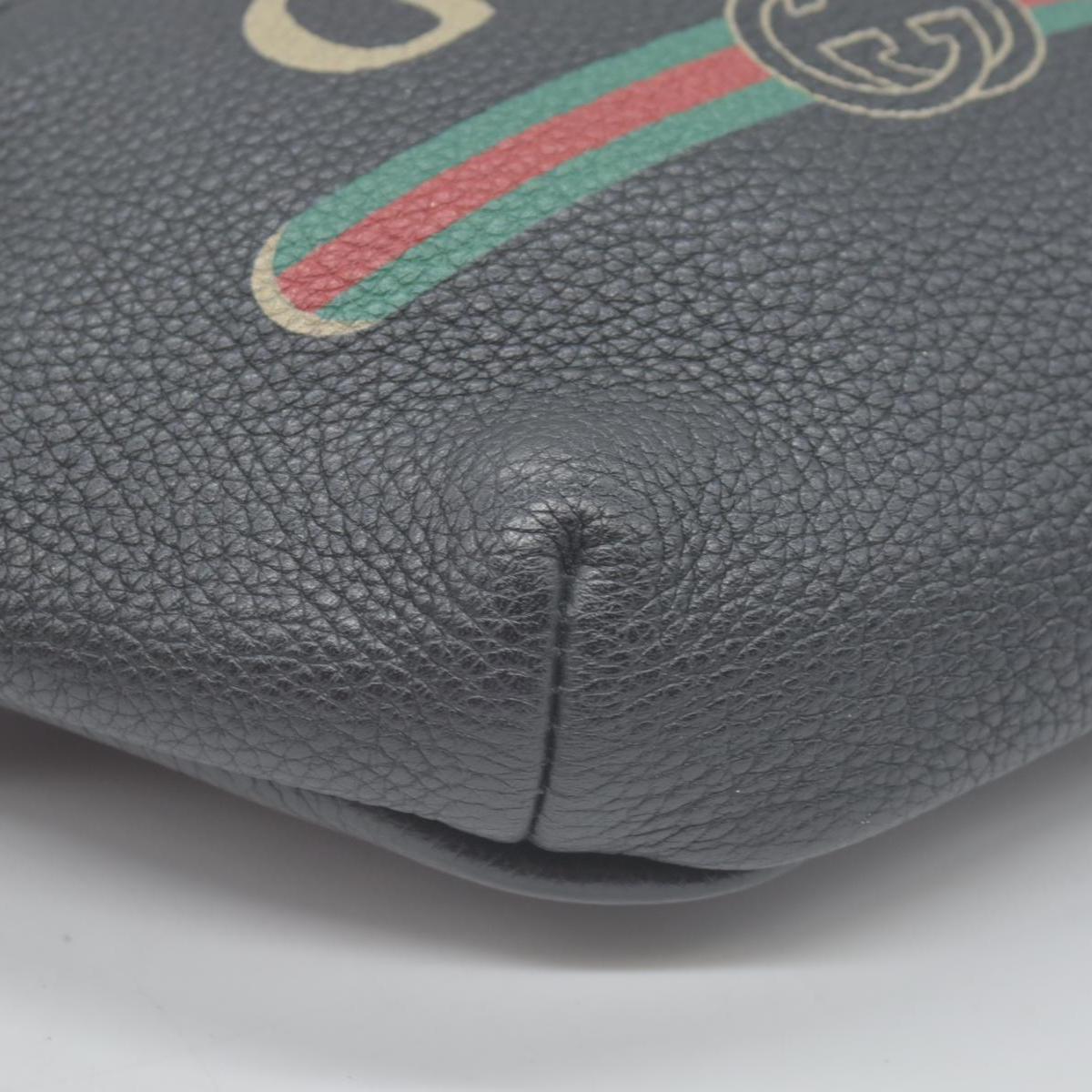 $1290 Gucci Grained Calfskin Small Logo Belt Bag Black