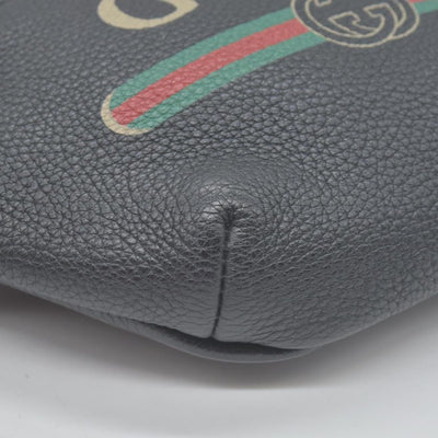 $1290 Gucci Grained Calfskin Small Logo Belt Bag Black