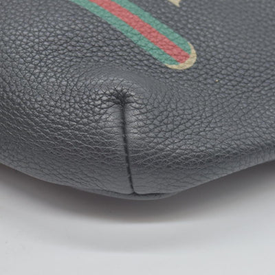 $1290 Gucci Grained Calfskin Small Logo Belt Bag Black